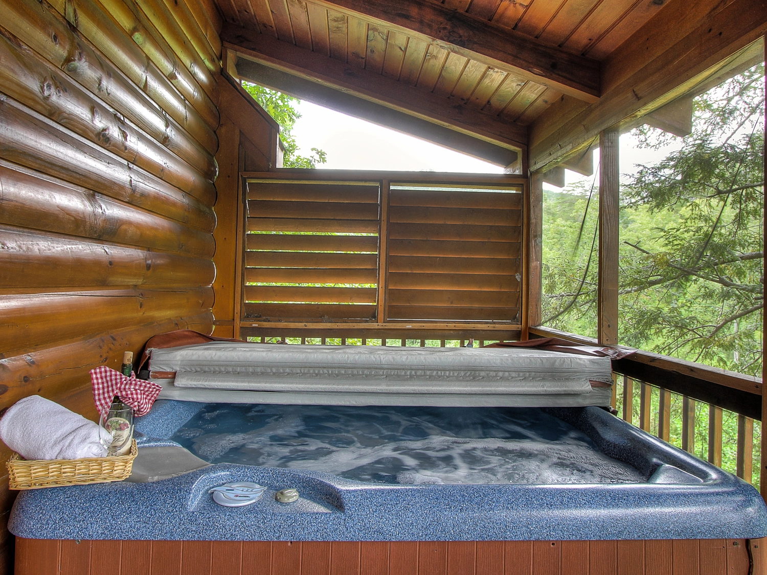 HOT TUB - MAIN LEVEL BACK DECK (SCREENED)